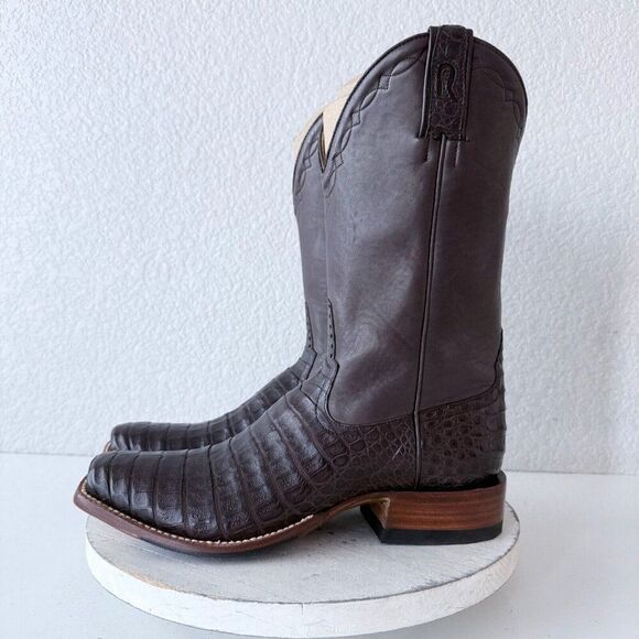 NEW Rod Patrick Cowboy Boots Womens 10 A Brown Caiman Western Blunt Toe $1450 - Picture 5 of 12